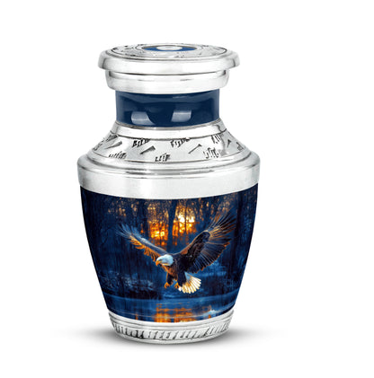 Personalized Eagle Cremation Urns - Wondrous Blue 10-inch, 200 cu in - Yatskia