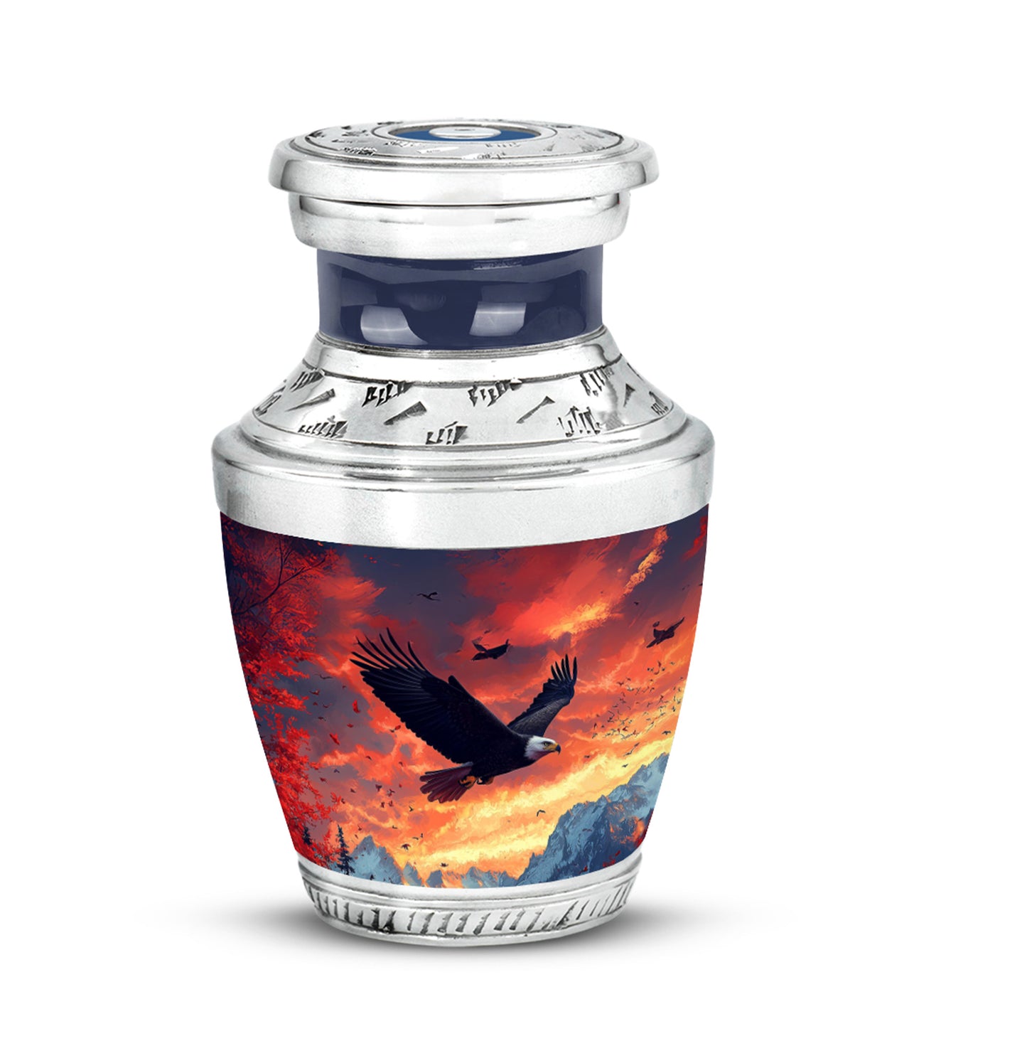 Resplendent Blue Eagle Cremation Urn for Ashes - 10-inch, 200 cu in - Yatskia