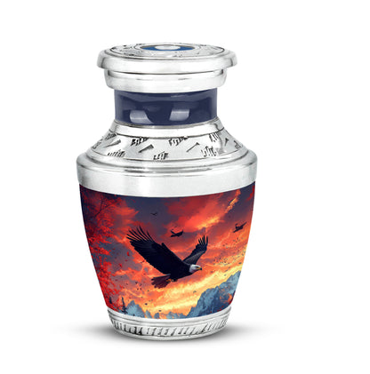 Resplendent Blue Eagle Cremation Urn for Ashes - 10-inch, 200 cu in - Yatskia