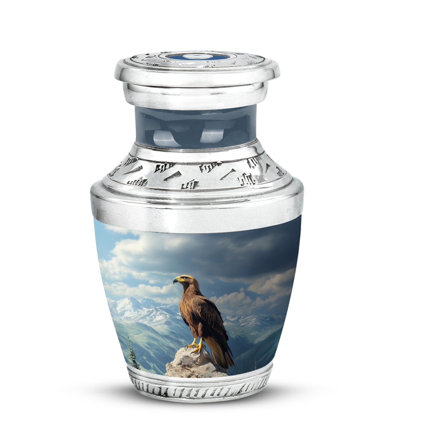 Personalized Eagle Cremation Urns - Eminent Blue 10-inch, 200 cu in - Yatskia