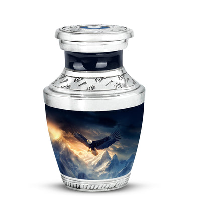 Timeless Blue Eagle Cremation Urn for Ashes - 10-inch, 200 cu in - Yatskia