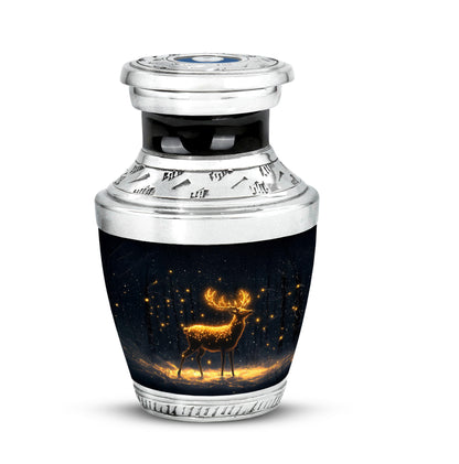 Inspiring Black Deer Remembrance Urn for Human Ashes - 10-inch, 200 cu in - Yatskia