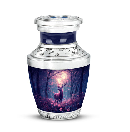 Blue Breathtaking Deer Memorial Urn for Ashes - 10-inch, 200 cu in - Yatskia