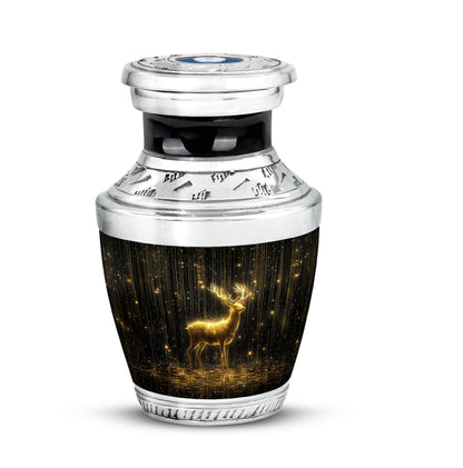 Resplendent Black Deer Cremation Urn for Ashes - 10-inch, 200 cu in - Yatskia