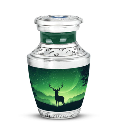Personalized Green Deer Cremation Urns for Ashes - Peaceful 10-inch - Yatskia