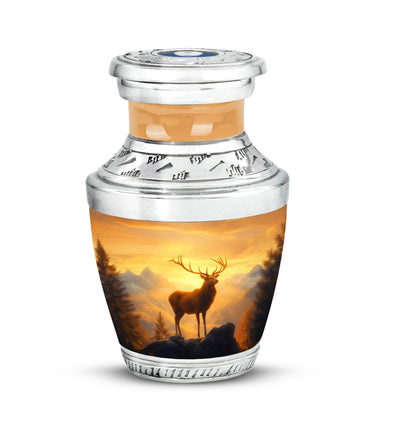 Gold Exquisite Deer Memorial Urn for Ashes - 10-inch, 200 cu in - Yatskia