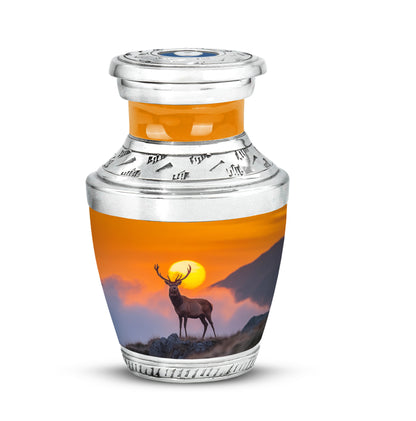 Personalized Deer Cremation Urns - Eminent Gold 10-inch, 200 cu in - Yatskia