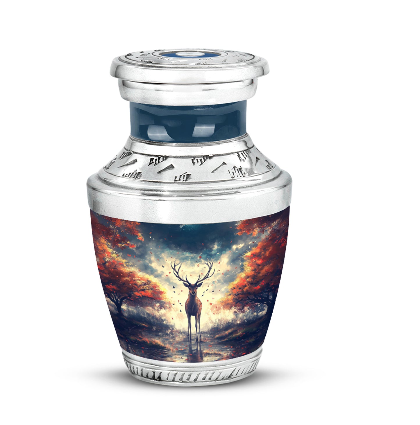 Personalized Blue Deer Cremation Urns for Ashes - Captivating 10-inch - Yatskia