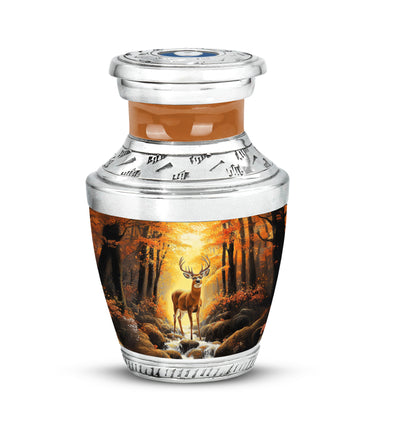 Gold Serene Deer Memorial Urn for Ashes - 10-inch, 200 cu in - Yatskia
