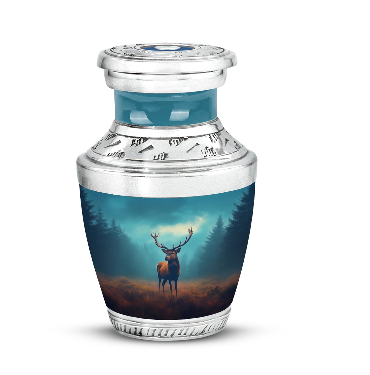 Teal Deer Devotion Cremation Urns for Human Ashes - 10-inch, 200 cu in - Yatskia