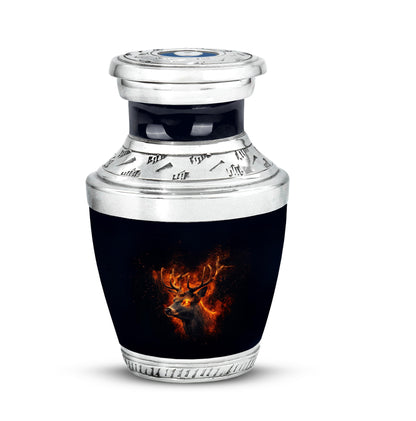 Radiant Deer Memorial Cremation Urns - Black 10-inch, 200 cu in - Yatskia