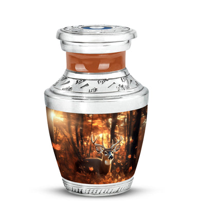 Gold Deer Journey Cremation Urns for Human Ashes - 10-inch, 200 cu in - Yatskia