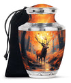 Deer Cremation Urn For Mom – Autumn Forest Tribute Urn For Female