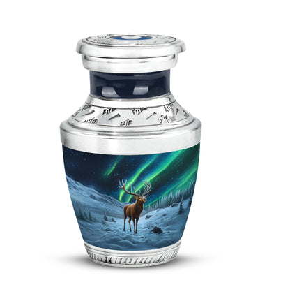 Black Treasured Deer Cremation Urns for Human Ashes - 10-inch, 200 cu in - Yatskia
