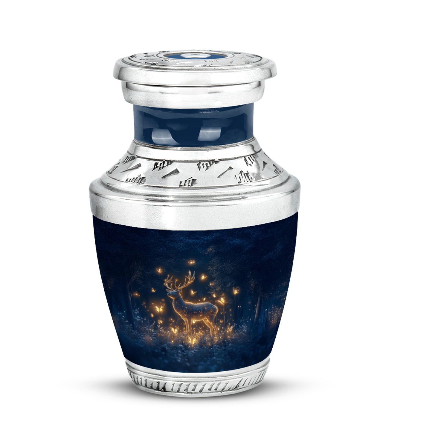 Blue Beloved Deer Cremation Urns for Human Ashes - 10-inch, 200 cu in - Yatskia