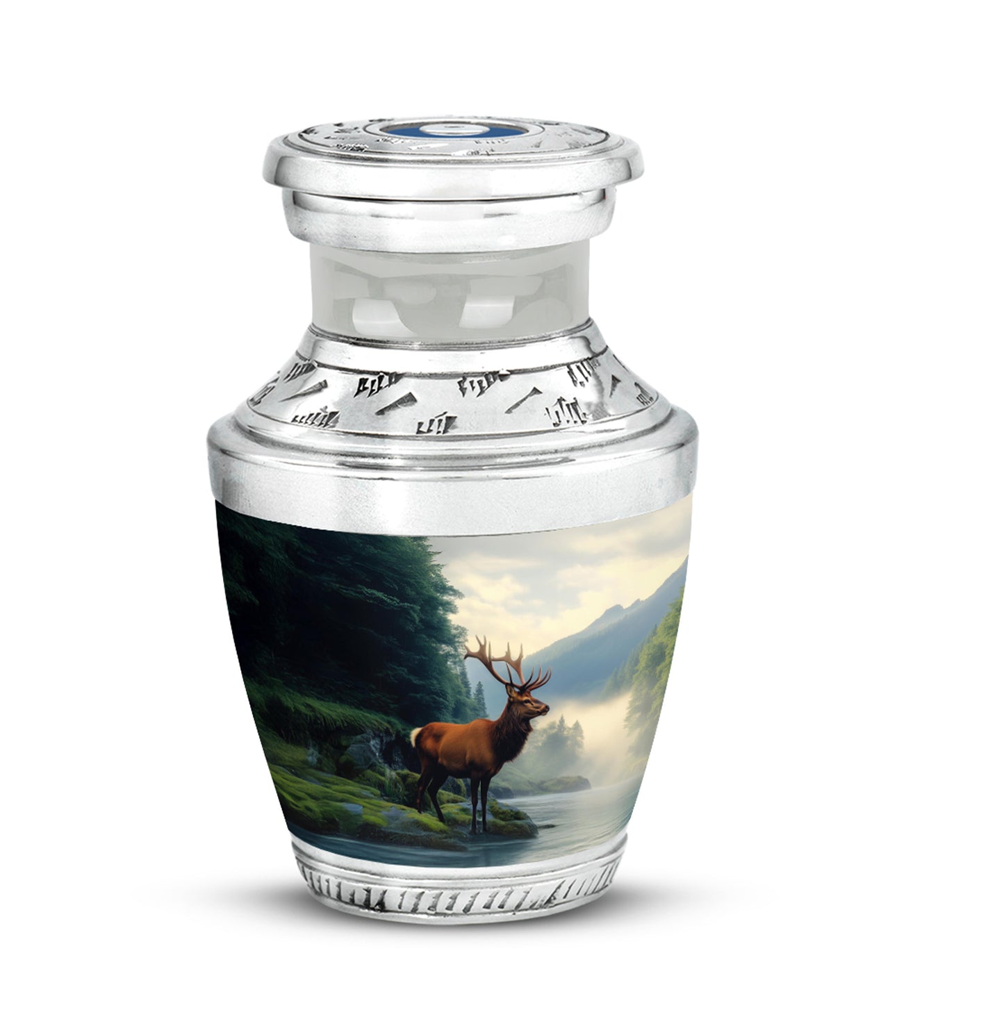 Blue Deer Memorial Cremation Urns for Human Ashes - 10-inch, 200 cu in - Yatskia