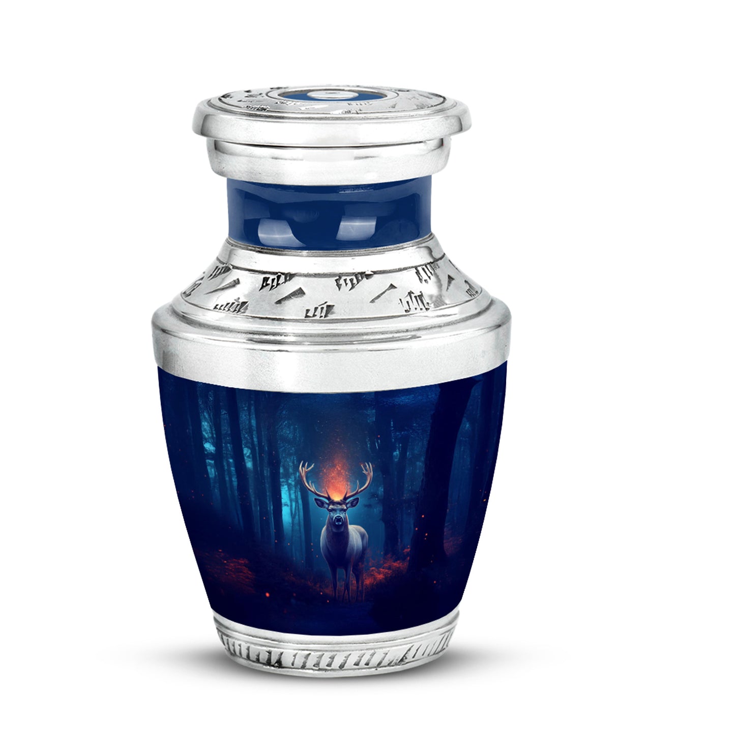 Personalized Deer Cremation Urns - Eminent Blue 10-inch, 200 cu in - Yatskia