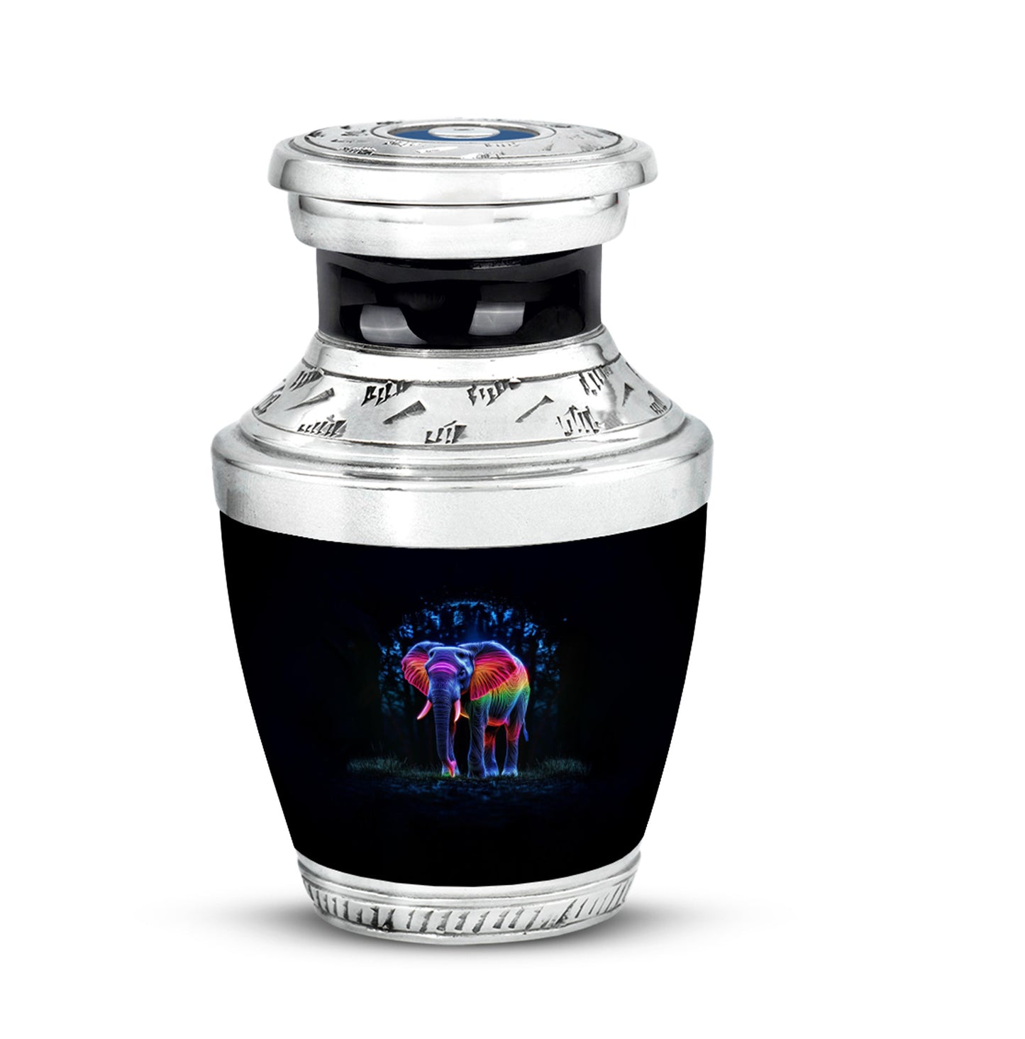Personalized Elephant Cremation Urns - Soothing Black 10-inch, 200 cu in - Yatskia