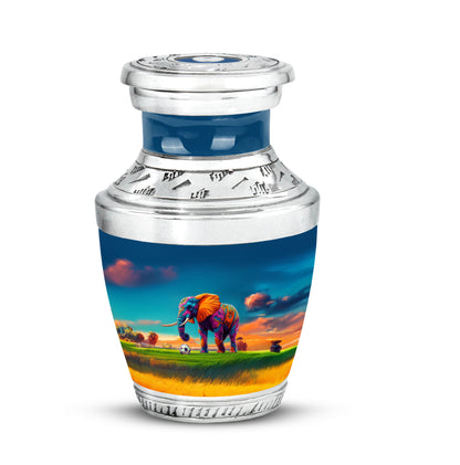 Personalized Elephant Cremation Urns - Soothing Blue 10-inch, 200 cu in - Yatskia