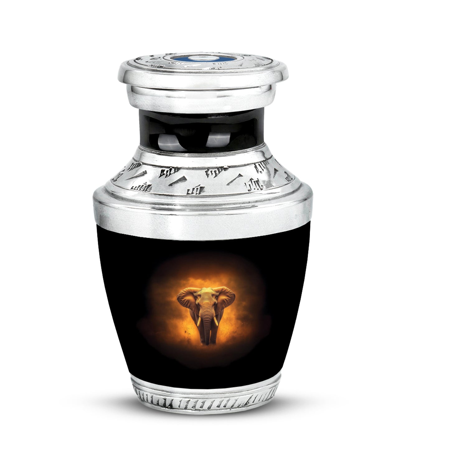 Black Treasured Elephant Cremation Urns for Human Ashes - 10-inch, 200 cu in - Yatskia