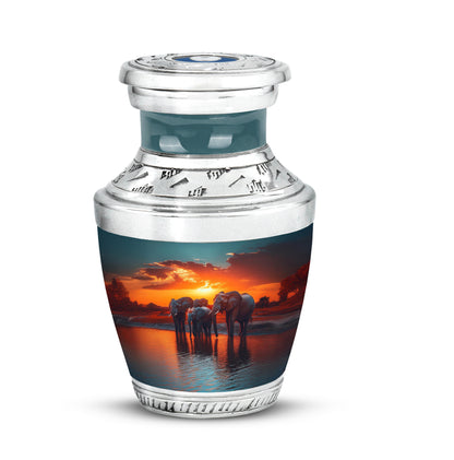 Everlasting Teal Elephant Solace Urn for Human Ashes - 10-inch, 200 cu in - Yatskia