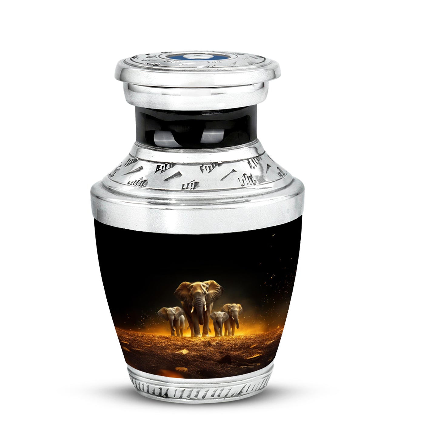Stunning Black Elephant Beacon Urn for Human Ashes - 10-inch, 200 cu in - Yatskia