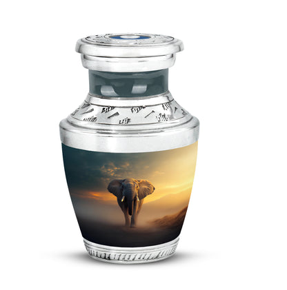 Personalized Elephant Cremation Urns - Tranquil Black 10-inch, 200 cu in - Yatskia