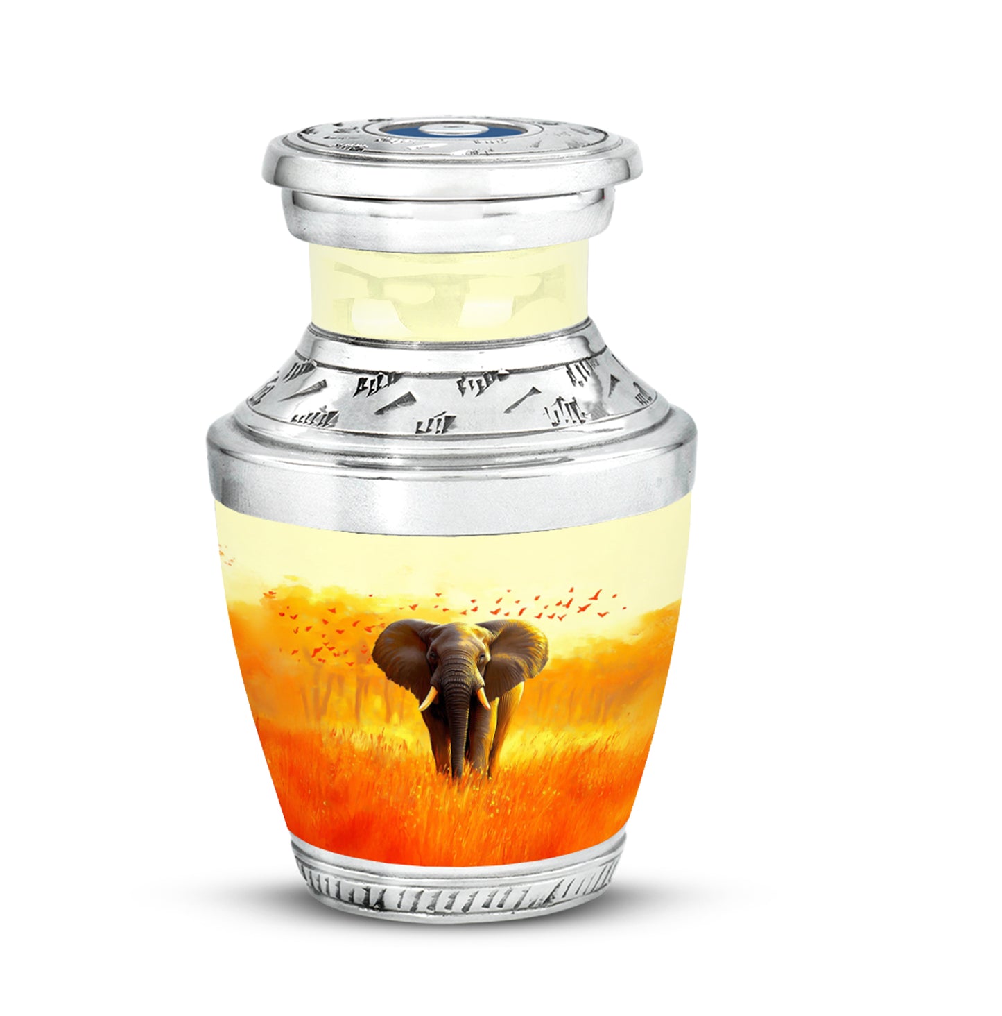 Personalized Elephant Cremation Urns - Tranquil Gold 10-inch, 200 cu in - Yatskia