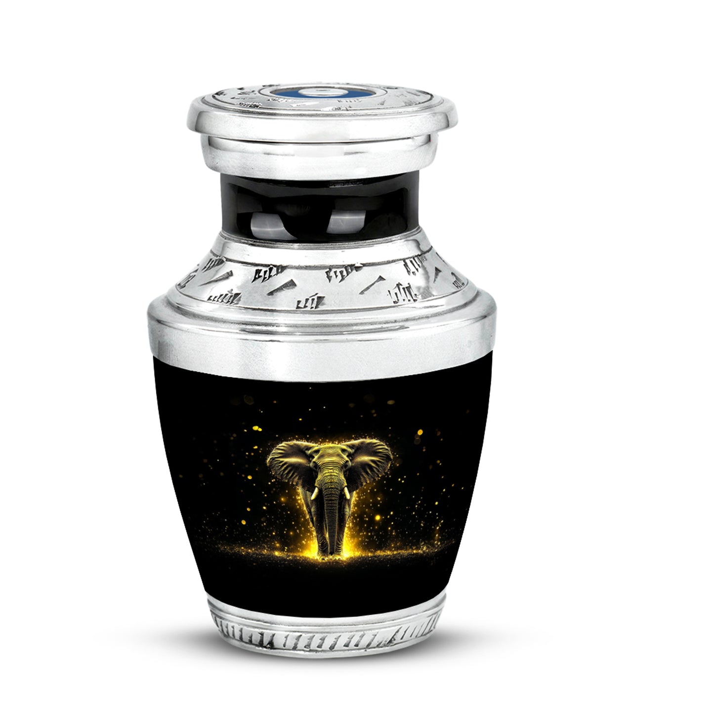 Lustrous Elephant Cremation Urns for Human Ashes - Black 10-inch - Yatskia