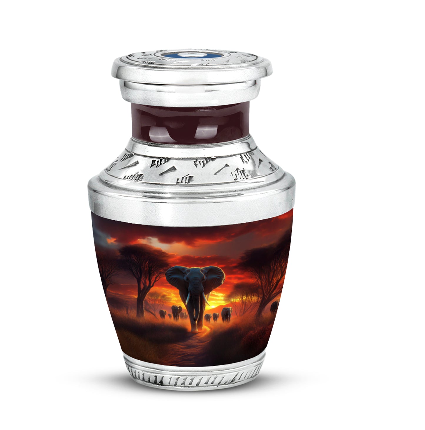 Personalized Eternal Elephant Cremation Urns - Red 10-inch, 200 cu in - Yatskia