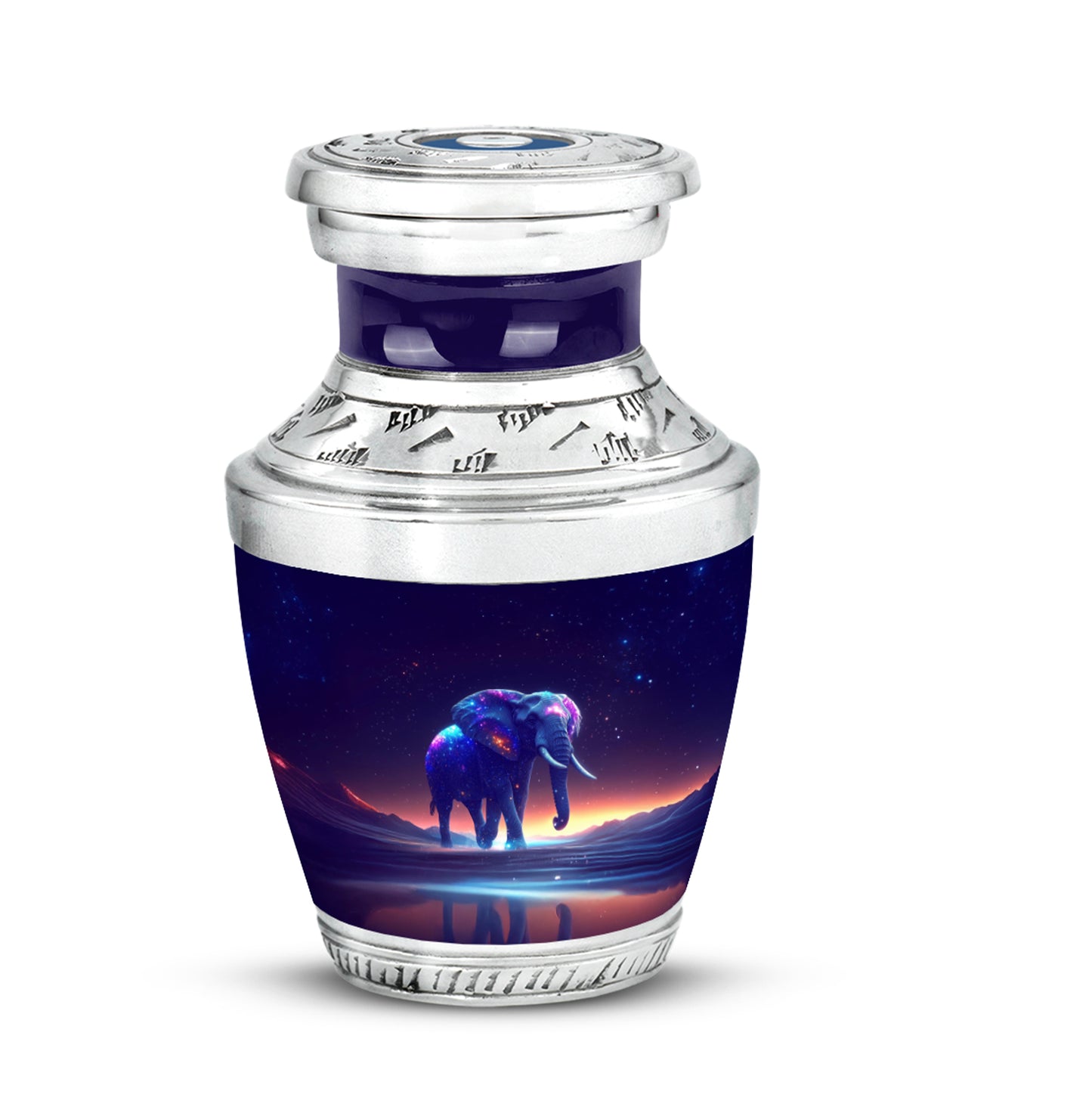 Distinguished Purple Elephant Cremation Urn for Ashes - 10-inch, 200 cu in - Yatskia