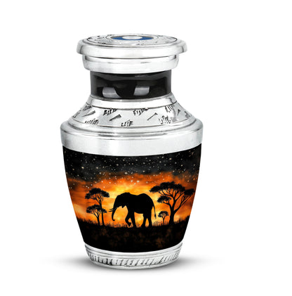 Personalized Black Sovereign Elephant Cremation Urns for Human Ashes - 10-inch, 200 cu in - Yatskia