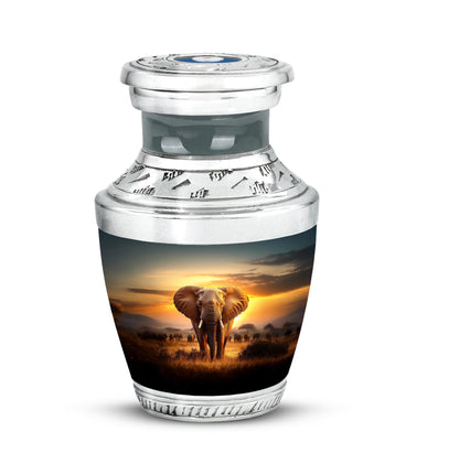 Lustrous Elephant Cremation Urns for Human Ashes - Gold 10-inch - Yatskia