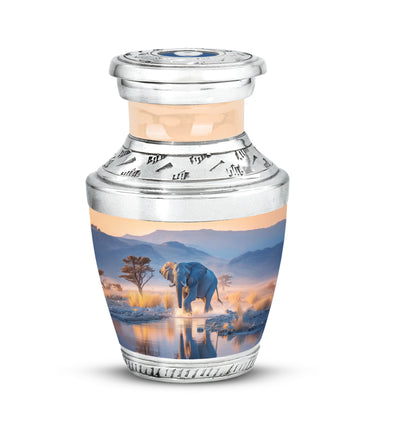 Remarkable Elephant Memorial Cremation Urns - Blue 10-inch, 200 cu in - Yatskia