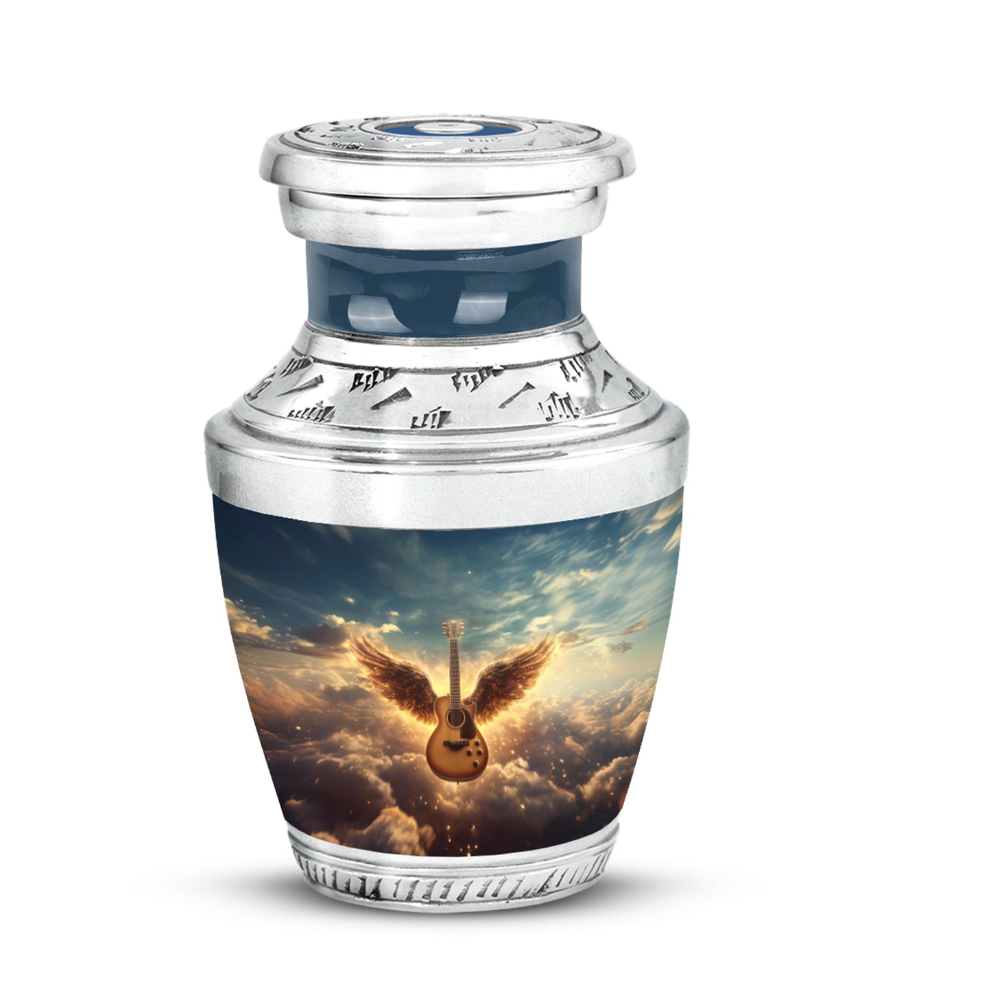 Everlasting Blue Guitar Resting Place Urn for Human Ashes - 10-inch, 200 cu in - Yatskia