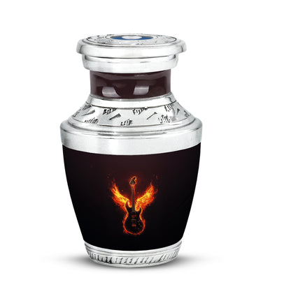 Personalized Seraphic Guitar Cremation Urns - Black 10-inch, 200 cu in - Yatskia