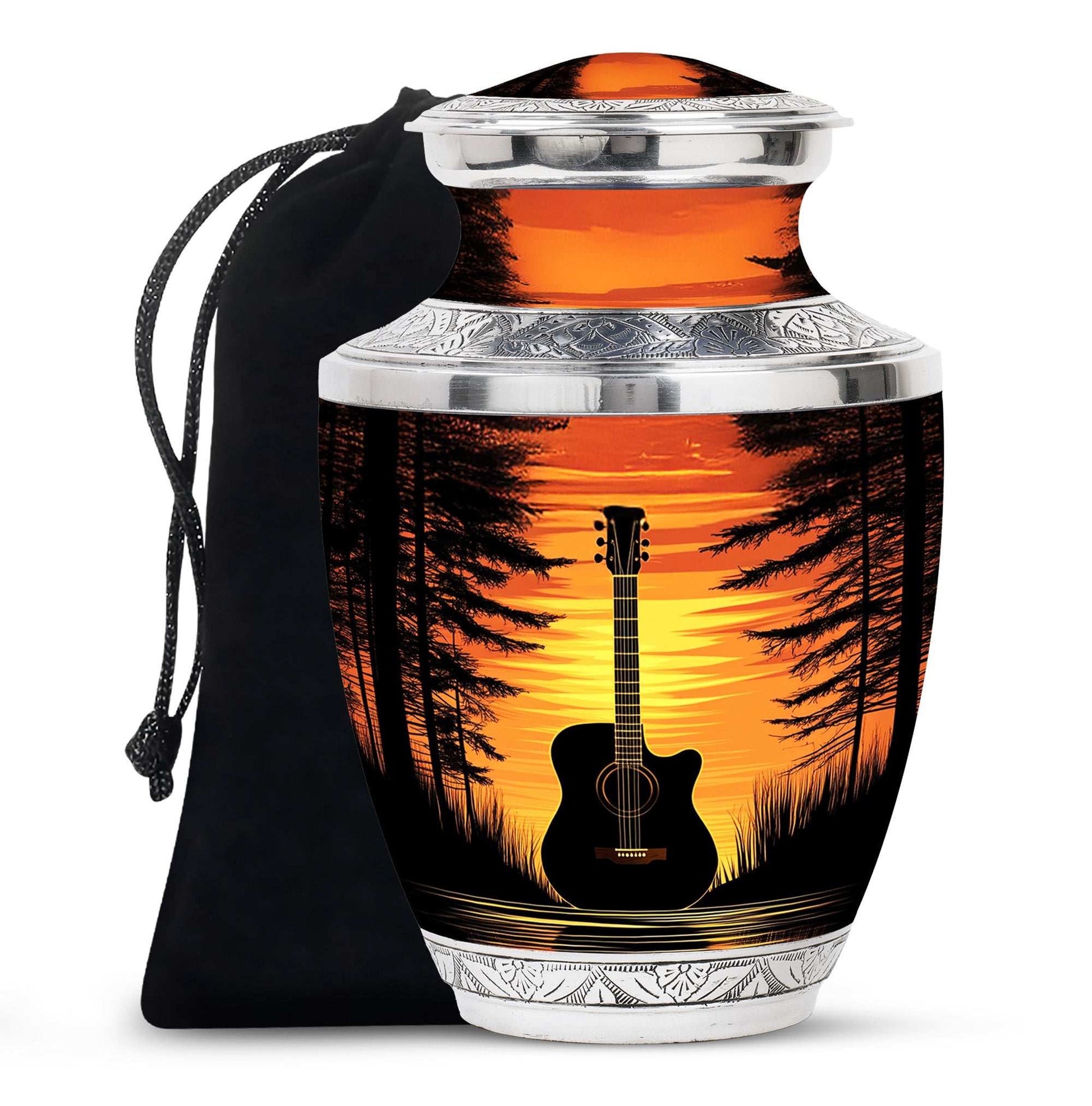 Guitar Urn For Ashes For Women - Sunset Cremation Urns For Adult Human