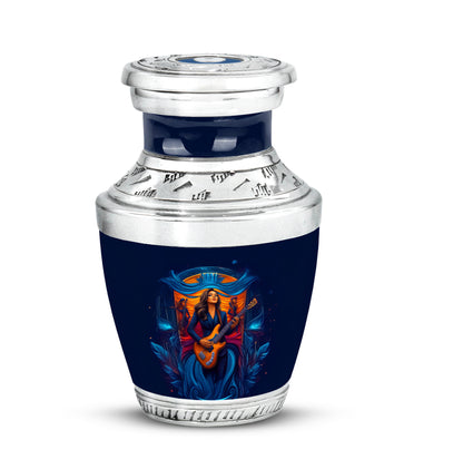 Radiant Guitar Memorial Cremation Urns - Blue 10-inch, 200 cu in - Yatskia