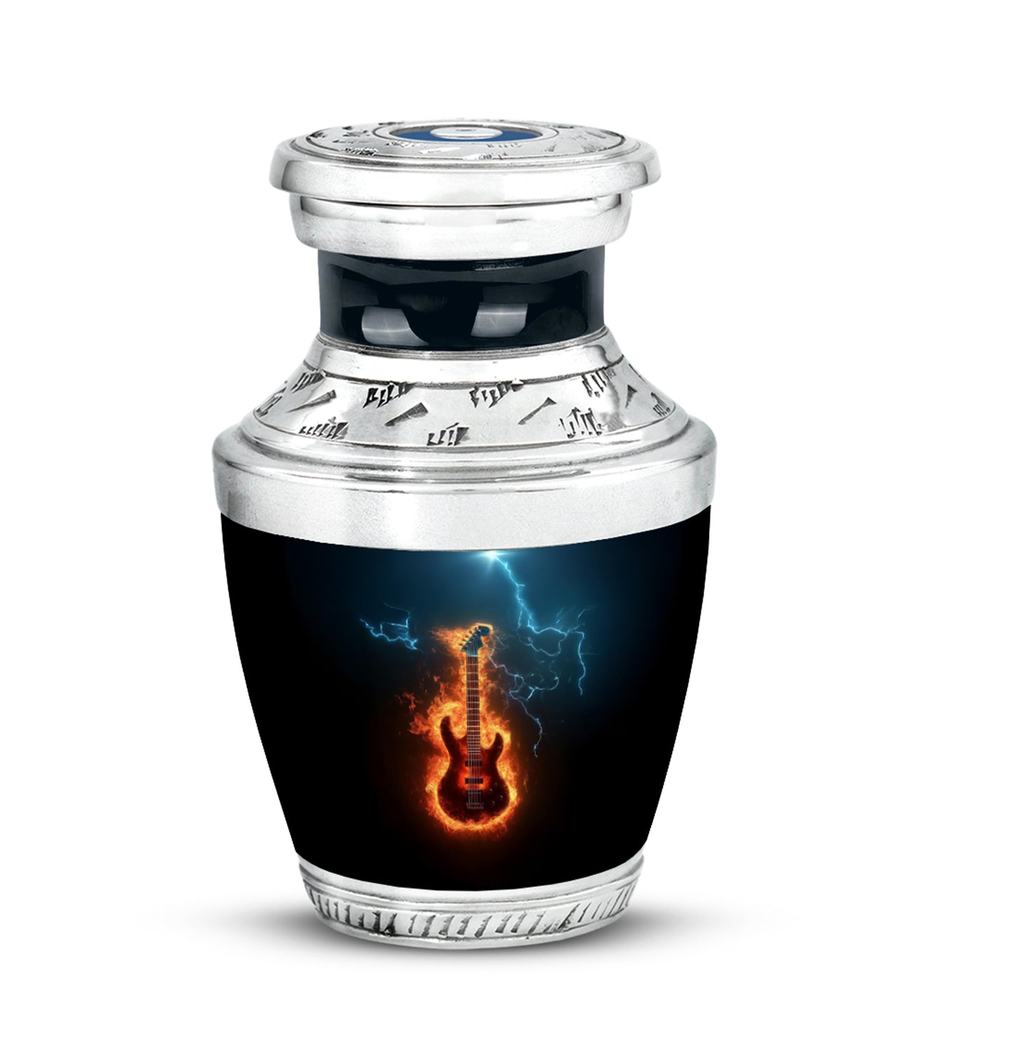 Black Guitar Cremation Urns - Enduring Dedication 10-inch, 200 cu in - Yatskia