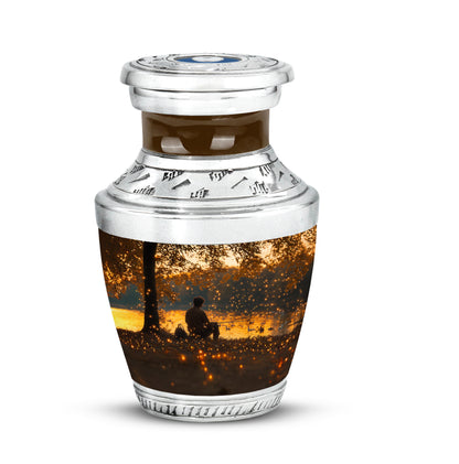 Personalized Gold Steadfast Fishing Cremation Urns for Human Ashes - 10-inch, 200 cu in - Yatskia