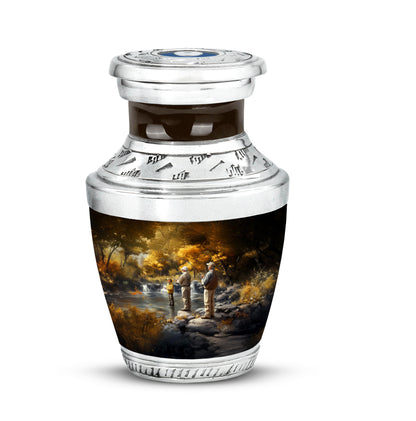 Gold Fishing Haven Cremation Urns for Human Ashes - 10-inch, 200 cu in - Yatskia