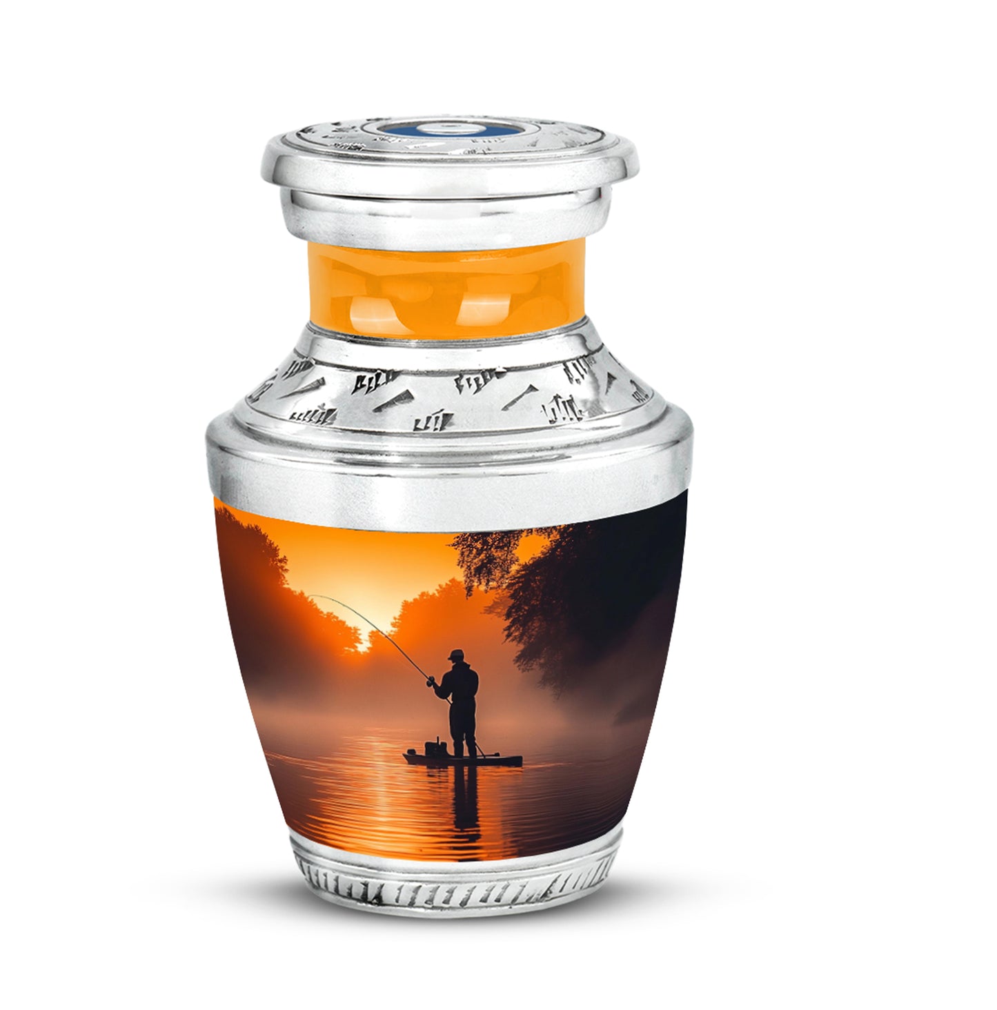 Personalized Fishing Cremation Urns - Wondrous Gold 10-inch, 200 cu in - Yatskia