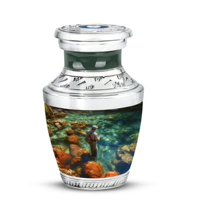 Personalized Green Fishing Cremation Urns for Ashes - Captivating 10-inch - Yatskia