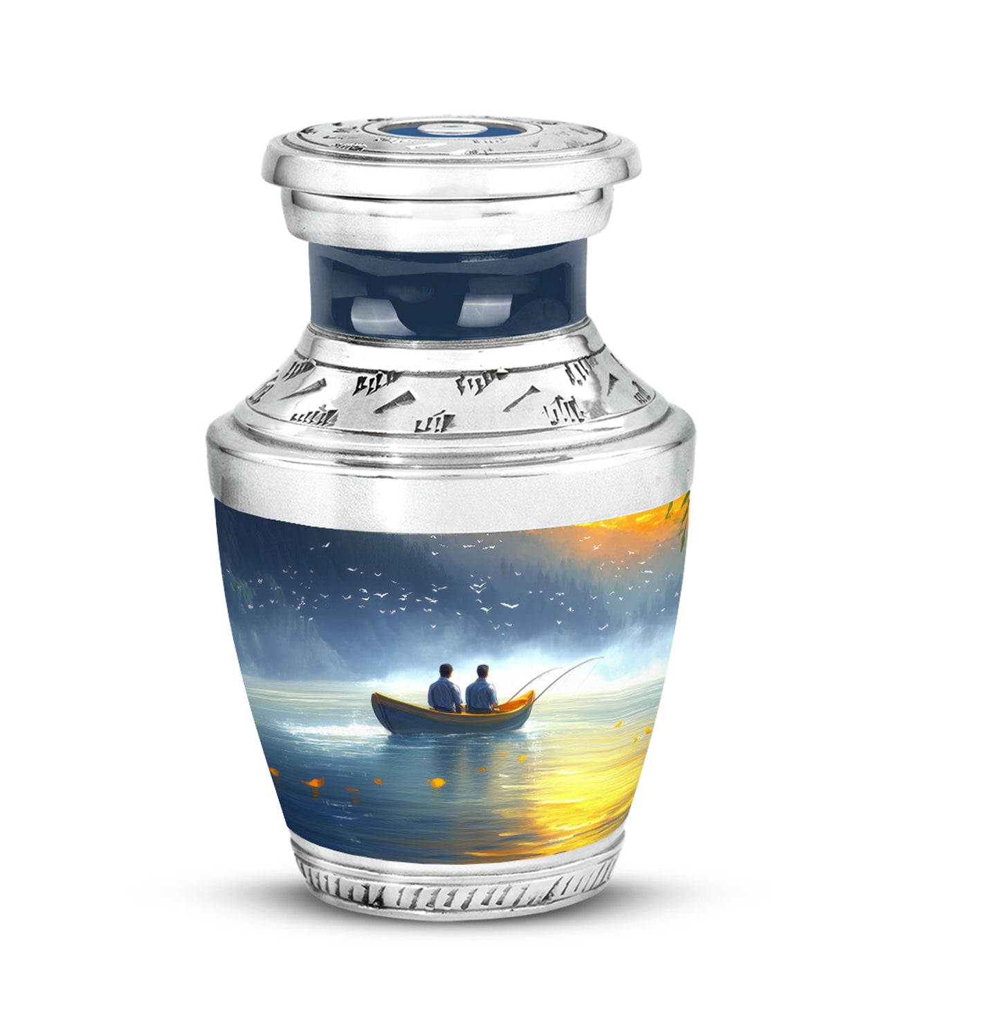 Personalized Fishing Cremation Urns - Eminent Blue 10-inch, 200 cu in - Yatskia
