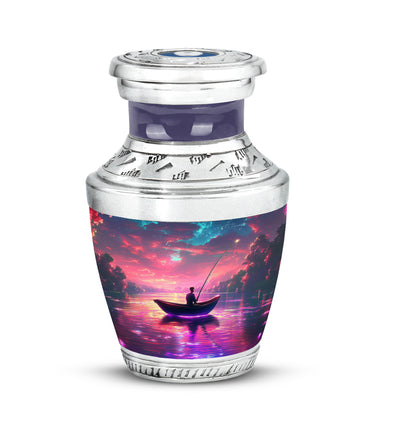 Personalized Pink Heavenly Fishing Cremation Urns for Human Ashes - 10-inch, 200 cu in - Yatskia