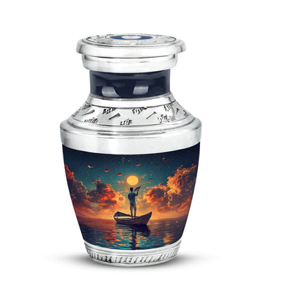Teal Fishing Cremation Urns - Glorious Sentinel 10-inch, 200 cu in - Yatskia