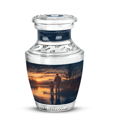 Radiant Fishing Memorial Cremation Urns - Blue 10-inch, 200 cu in - Yatskia