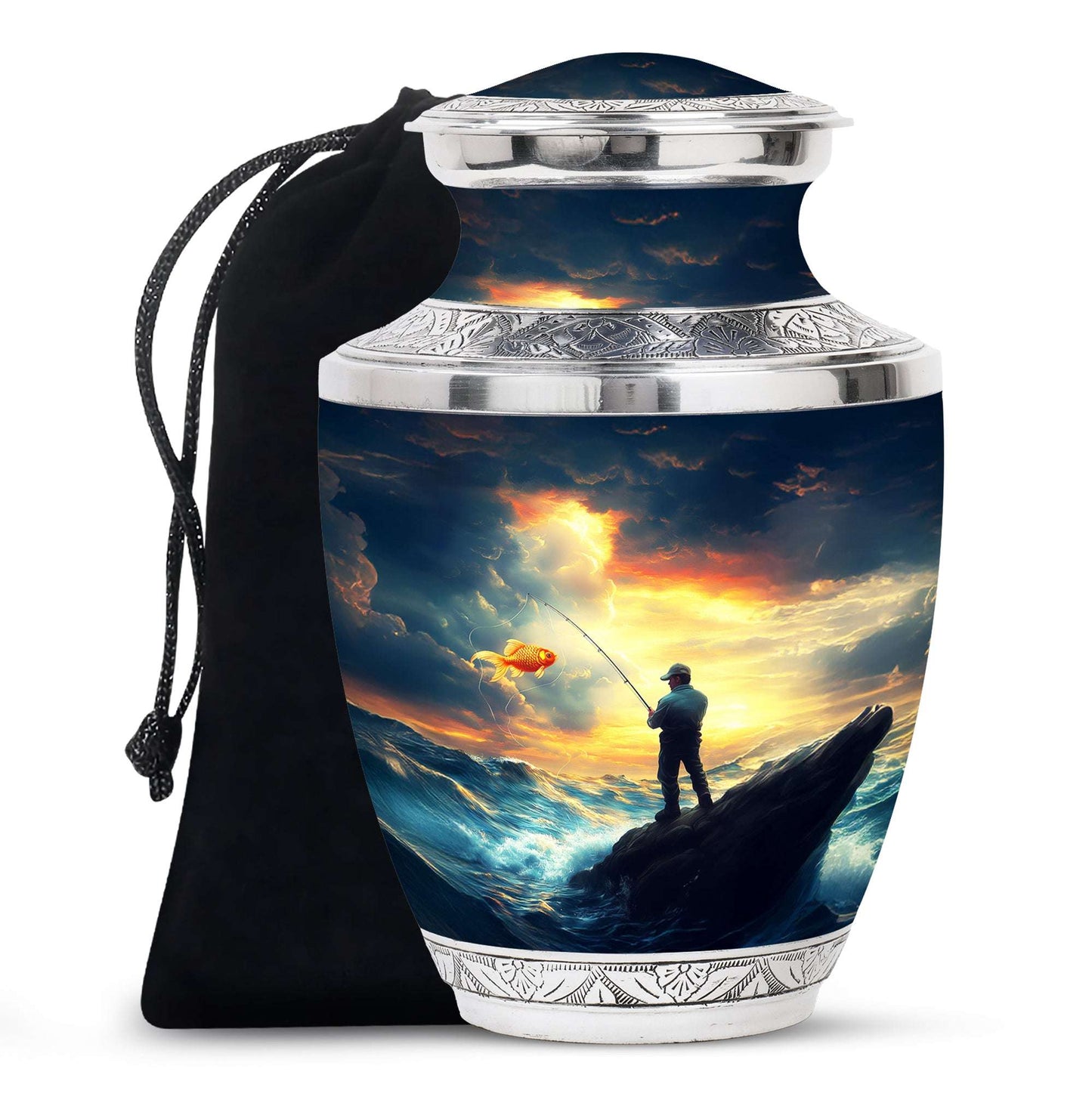 Fisherman Urn for Ashes – Sunset Cremation Urn Adult Large