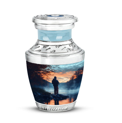 Personalized Fishing Cremation Urns - Eminent Blue 10-inch, 200 cu in - Yatskia