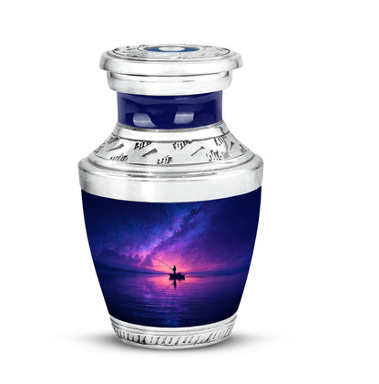 Harmonious Fishing Cremation Urns for Human Ashes - Blue 10-inch - Yatskia
